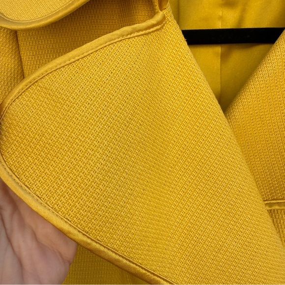 ETCETERA Women’s Yellow Double Breasted Brown Buttons Lined Blazer Jacket Size 4 - Picture 5 of 12